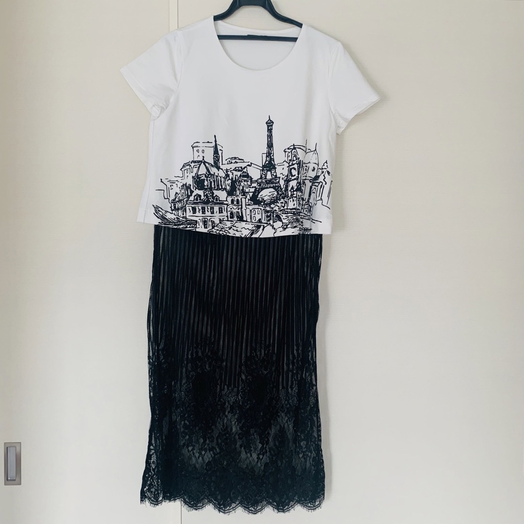 MOMA(モマ)の透けワンピース　レース　黒　スカート  ホロアウト　シースルー    セクシー レディースのワンピース(ひざ丈ワンピース)の商品写真