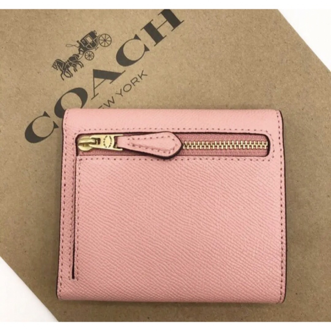 COACH(コーチ)の【COACH☆新品】ウィン スモール ウォレット！ピンク！クロスグレイン レザー レディースのファッション小物(財布)の商品写真