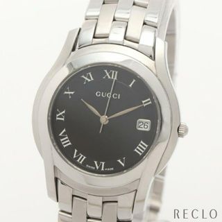 グッチ(Gucci)のGクラス メンズ 腕時計 クオーツ SS シルバー ブラック文字盤(腕時計(アナログ))