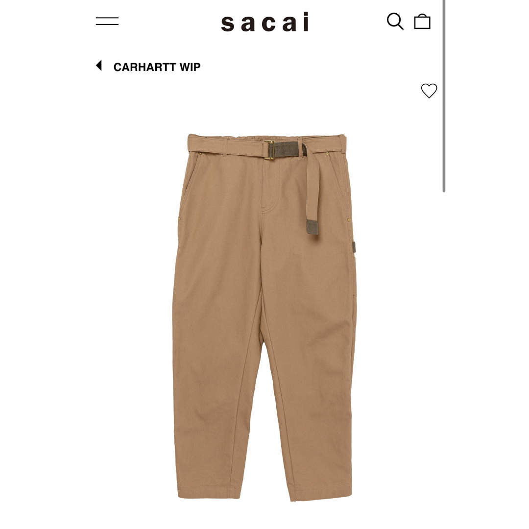 sacai(サカイ)のサカイ　カーハート　パンツ メンズのパンツ(ワークパンツ/カーゴパンツ)の商品写真