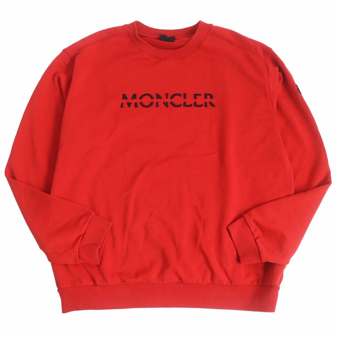 美品□2021年製 MONCLER/モンクレール ロゴエンブロイダリー/ロゴワッペン 長袖 コットン スウェットシャツ/トレーナー レッド XXL  正規品 | フリマアプリ ラクマ