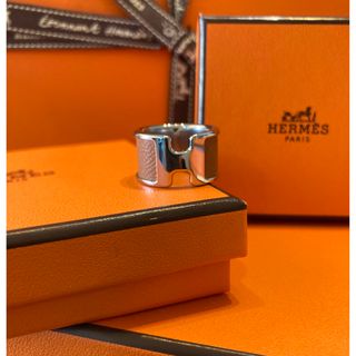 エルメス HERMES リング・指輪 コリエドシアン メタル/レザー シルバー/ブラック レディース 10号 送料無料 e57096a