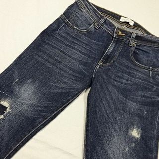 ザラ(ZARA)のZARA☆濃紺ダメージ加工ストレッチスキニー☆31☆ウェスト約82cm(デニム/ジーンズ)