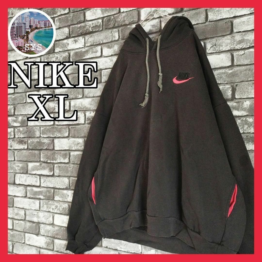 NIKEナイキフーディーパーカープルオーバースウェット刺繍ワンポイント