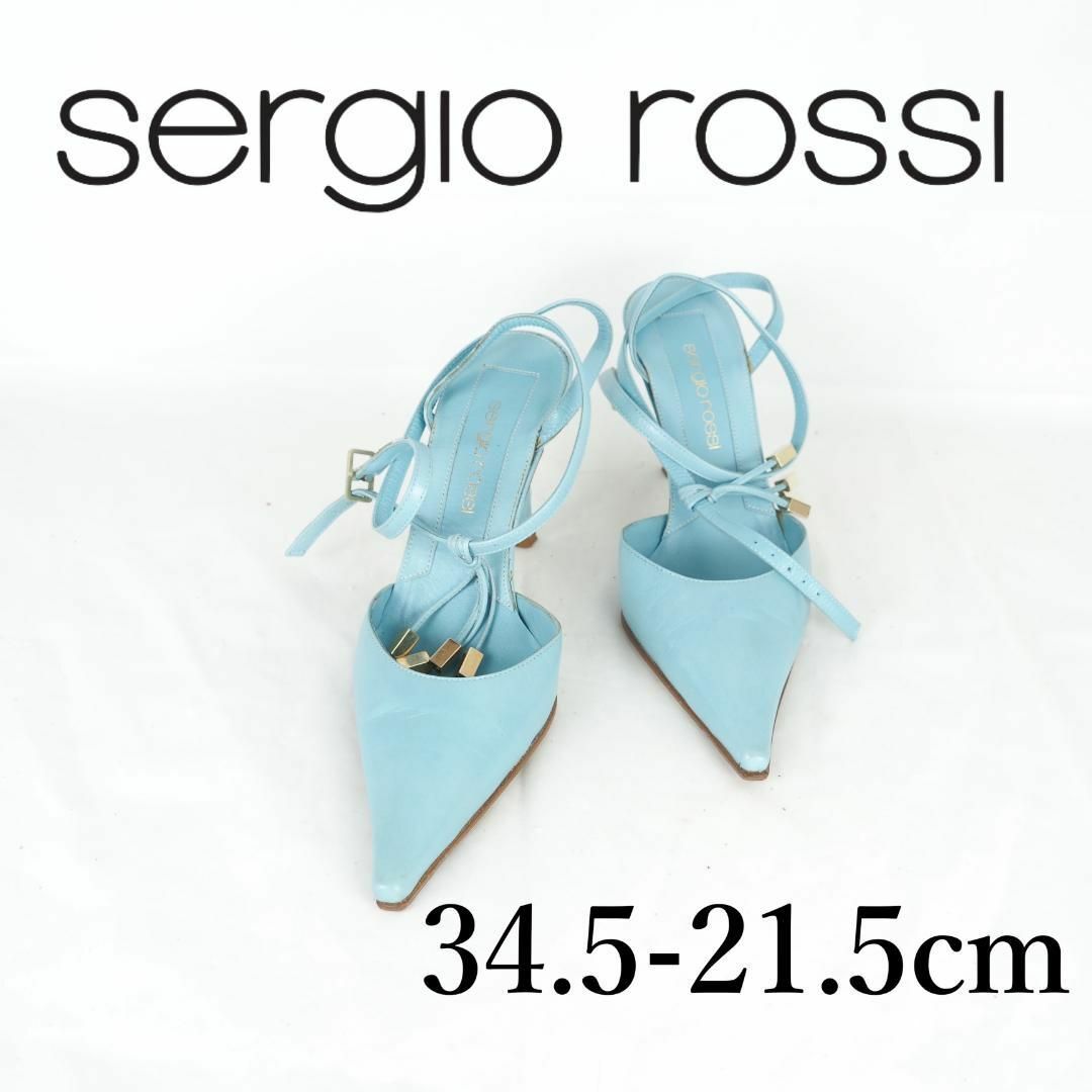 セルジオロッシ SERGIO ROSSI パンプス sr1 プレート カーフレザー ヒール シューズ 靴 レディース イタリア製 35 1/2(22.5cm相当) ピンク