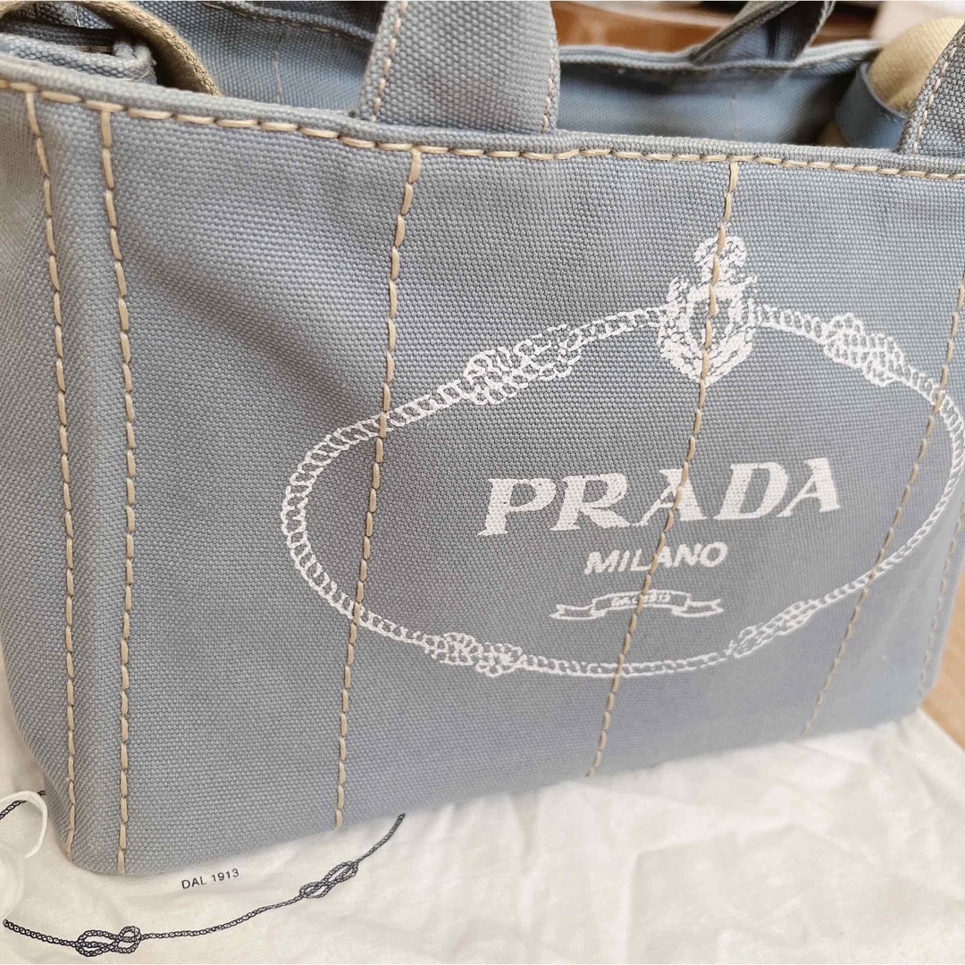 PRADA プラダ　カナパトート　水色　ブルー