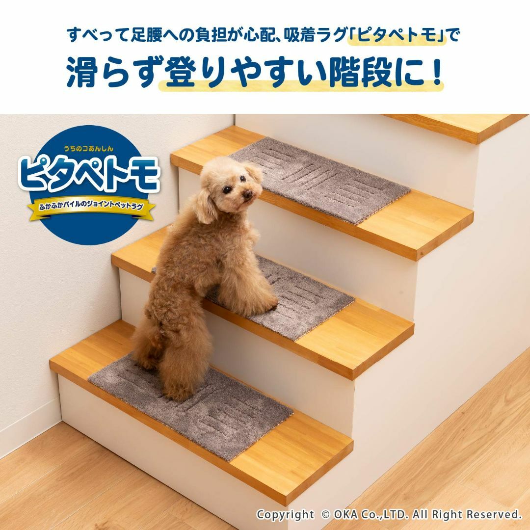 オカ(OKA) ペット用ラグマット ピタペトモ 階段マット 約22cm×45cm