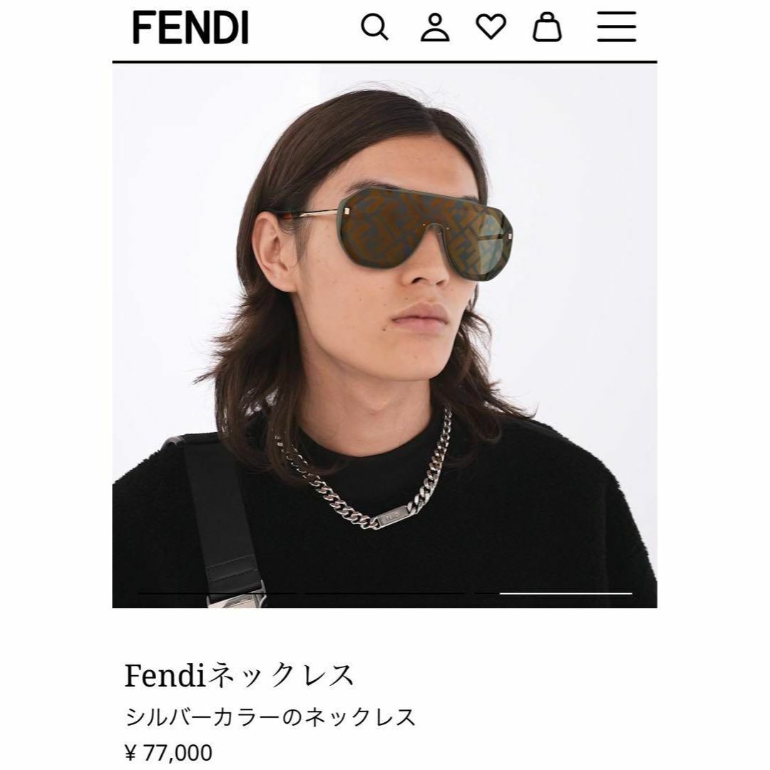 定価7.7万】フェンディ FENDI メンズ チェーン ネックレス ペンダント