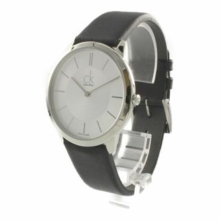 カルバンクライン(Calvin Klein)のカルバンクライン 時計 メンズ 腕時計 MINIMAL ミニマル 40mm シルバー文字盤 ブラックレザー K3M211C6(腕時計(アナログ))