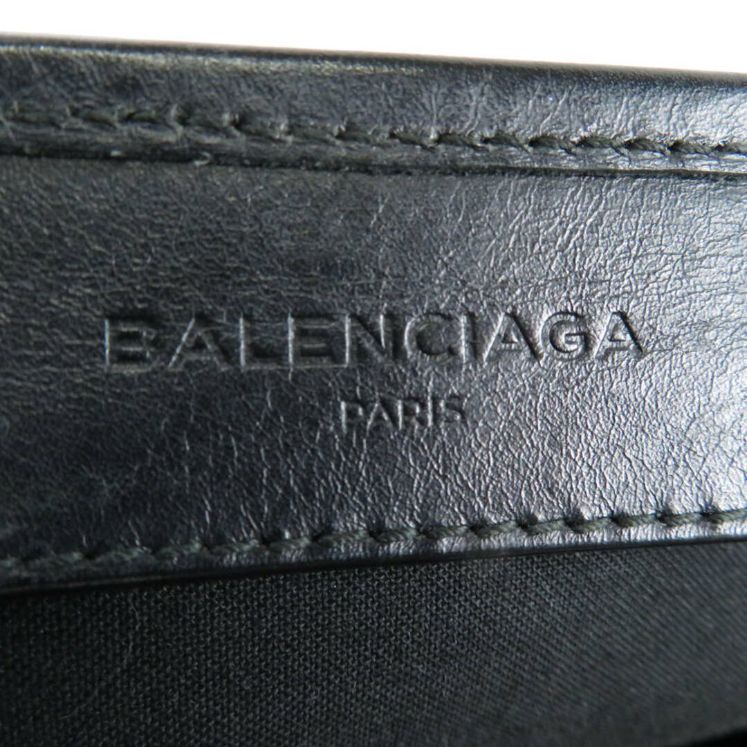 BALENCIAGA バレンシアガ 339933 ネイビーカバスS トートバッグ キャンバス×レザー アイボリー×ブラック 黒 鞄 ポーチ付き AU2008C