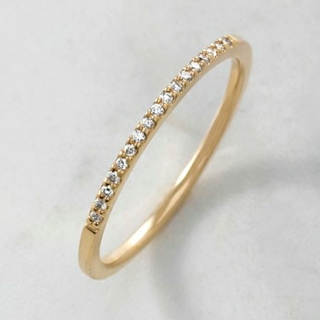 アガット(agete)のアガット K10 ハーフエタニティー ダイヤモンド リング 5号 ピンキー 美品(リング(指輪))