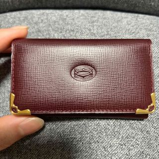 Cartier - カルティエ Cartier キーケース ブラック レザー ゴールド