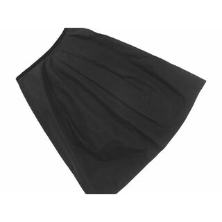 トゥモローランド(TOMORROWLAND)のTOMORROWLAND トゥモローランド Aライン 台形 スカート size34/黒  ■■ レディース(ひざ丈スカート)