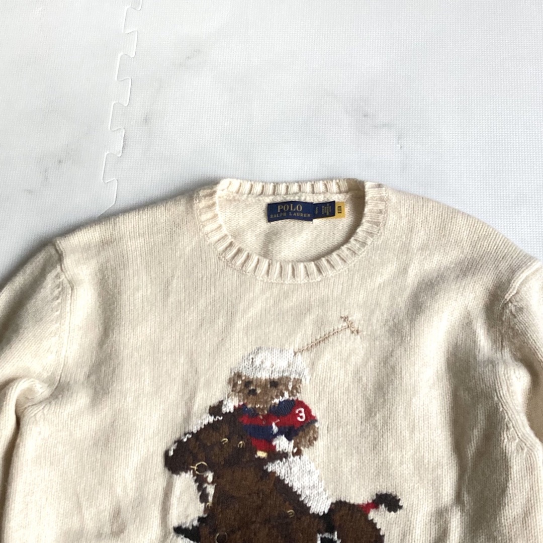 POLO RALPH LAUREN(ポロラルフローレン)の★希少★美品★ポロラルフローレン★ポロベアニット★ワッペン★Sサイズ★白★ レディースのトップス(ニット/セーター)の商品写真