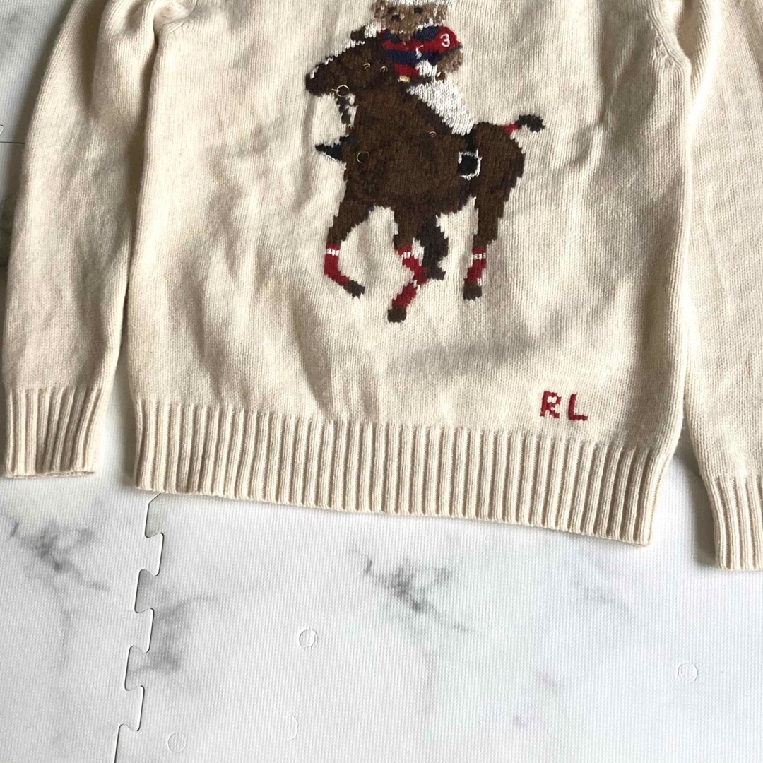 POLO RALPH LAUREN(ポロラルフローレン)の★希少★美品★ポロラルフローレン★ポロベアニット★ワッペン★Sサイズ★白★ レディースのトップス(ニット/セーター)の商品写真