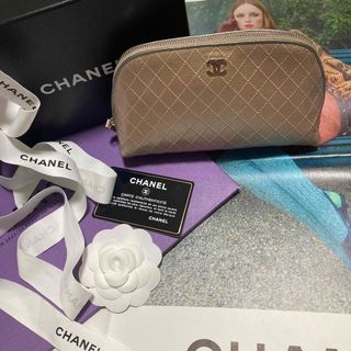 《一点物》CHANEL 化粧ケース ポーチ 小物入れ ベロア ターンロック