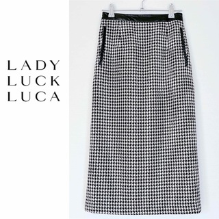 ルカレディラックルカ(LUCA/LADY LUCK LUCA)のLUCA／LADY LUCK LUCA チェック プリーツ ウール 千鳥格子(ひざ丈スカート)