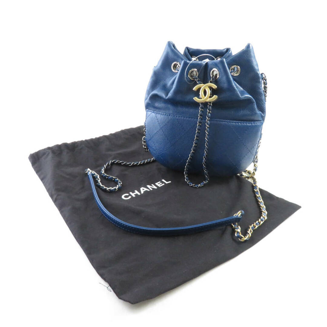 美品 CHANEL シャネル ガブリエル チェーンショルダーバッグ ブルー マトラッセ 巾着 希少 レア レディース AY4150W1 | フリマアプリ ラクマ