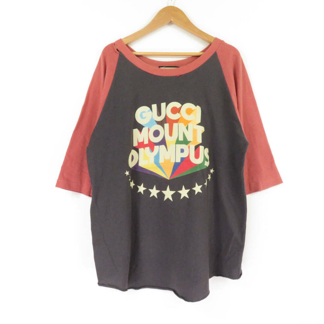 Gucci(グッチ)の美品 GUCCI グッチ 661863 マウントオリンパス ダメージTシャツ ブラック L (175/96Y) コットン100％ レディース AY4160A20  レディースのトップス(Tシャツ(半袖/袖なし))の商品写真