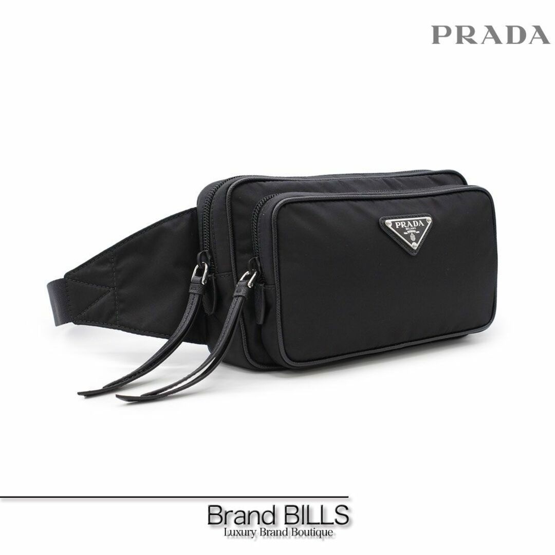 PRADA(プラダ)の未使用品 プラダ サフィアーノ テスート ボディバッグ ウエストポーチ 1BL010 NERO ブラック トライアングルロゴ 男女兼用 メンズのバッグ(ボディーバッグ)の商品写真