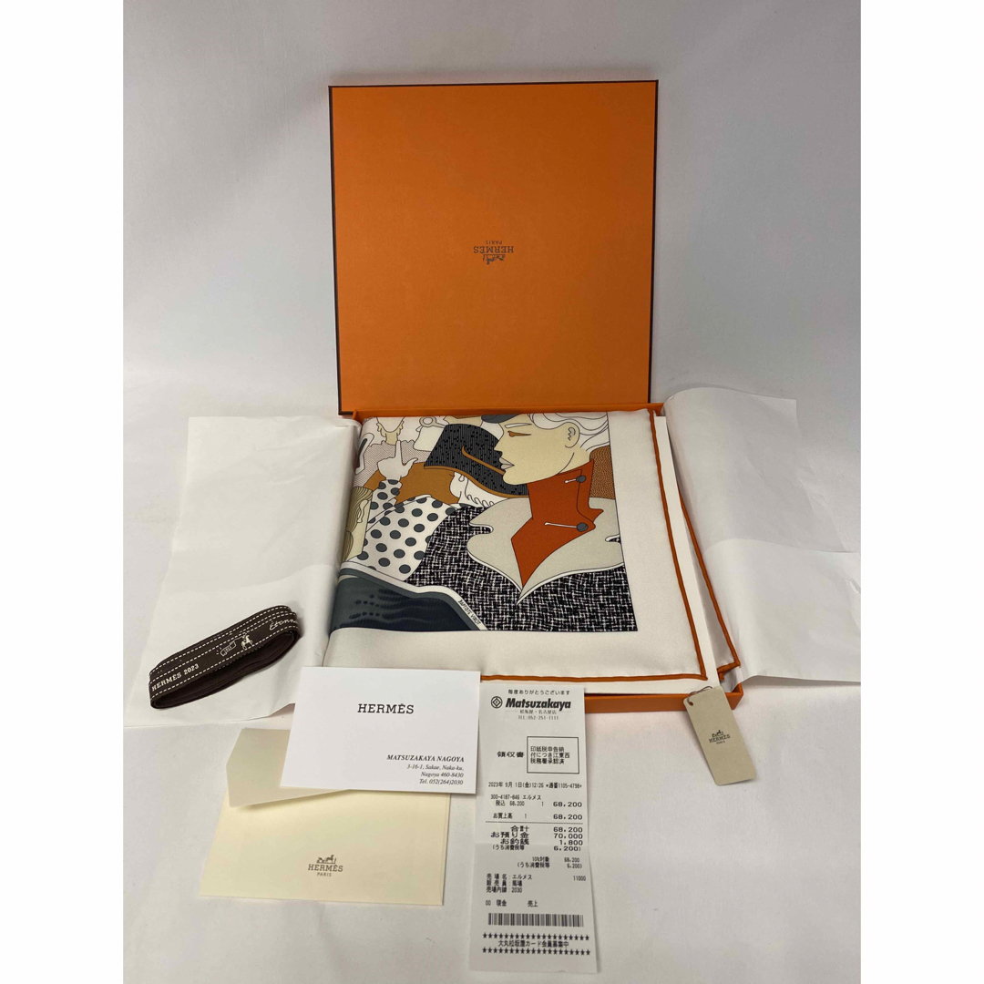 新品 2023秋冬コレクション エルメス カレ 90 サ・デコワフ 箱/リボン-