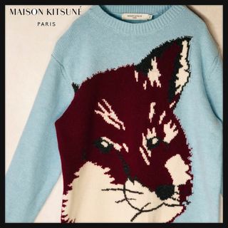 メゾンキツネ(MAISON KITSUNE')の【超絶人気モデル】メゾンキツネ 全面フォックスロゴ入りニット 即完売 セーター(ニット/セーター)