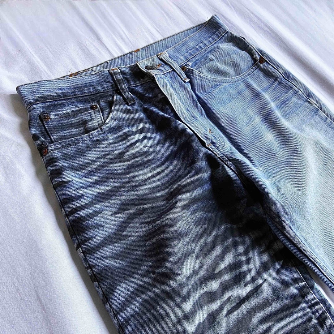 ◯ 80s Levi's 505-0217 ゼブラペイントデニム-hybridautomotive.com