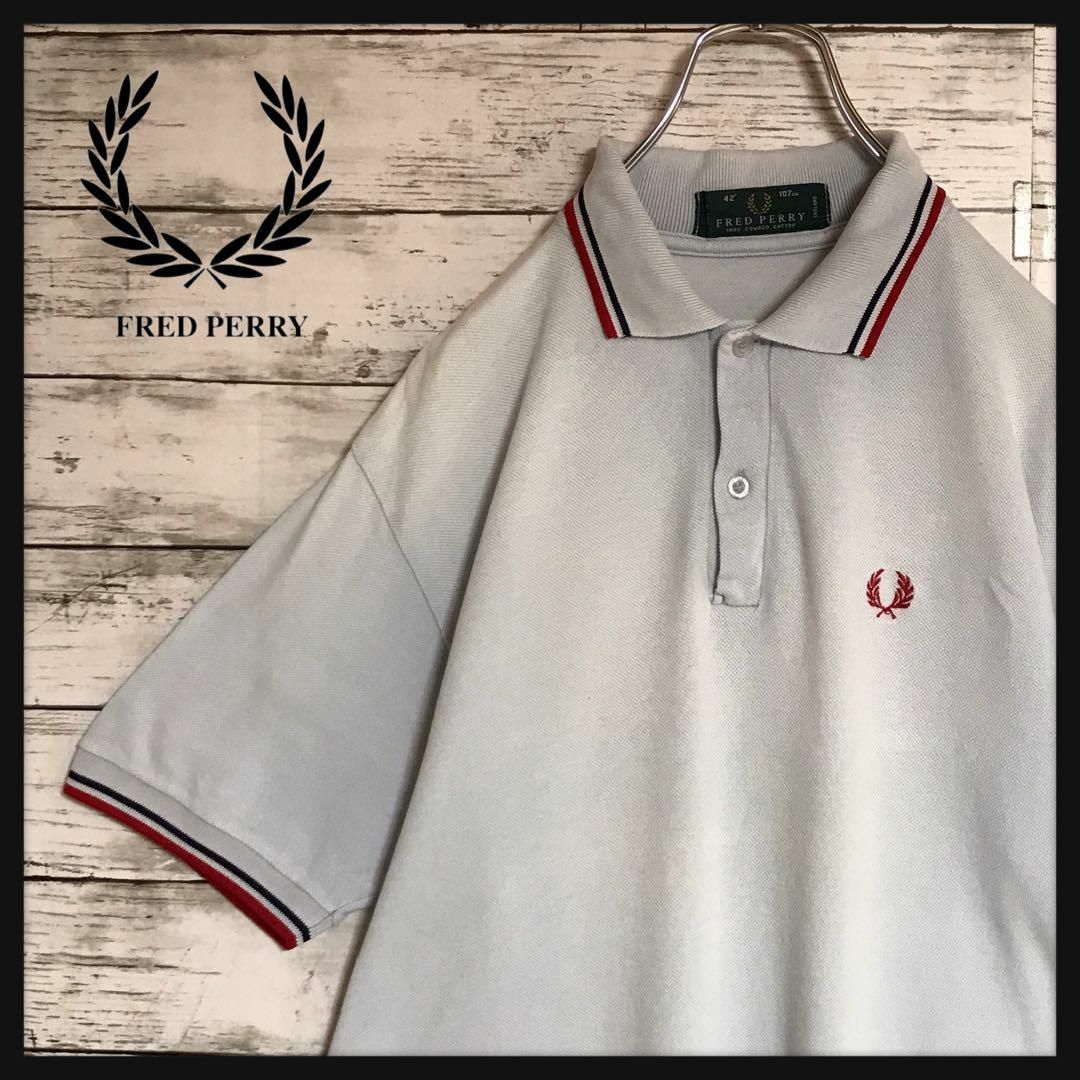 FRED PERRY × RAF SIMONS 月桂樹刺繍入り 切替ポロシャツ