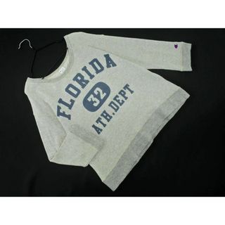 チャンピオン(Champion)のChampion チャンピオン ロゴ プリント スウェット プルオーバー カットソー sizeS/グレー ◇■ レディース(カットソー(長袖/七分))