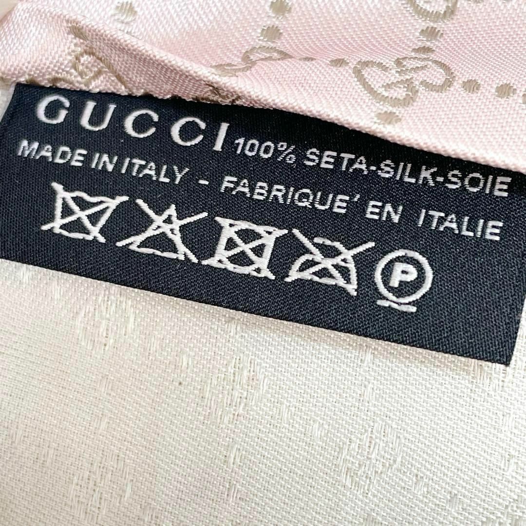 【極美品】GUCCI グッチ ネクタイ GG シマ 総柄 シルク ピンク