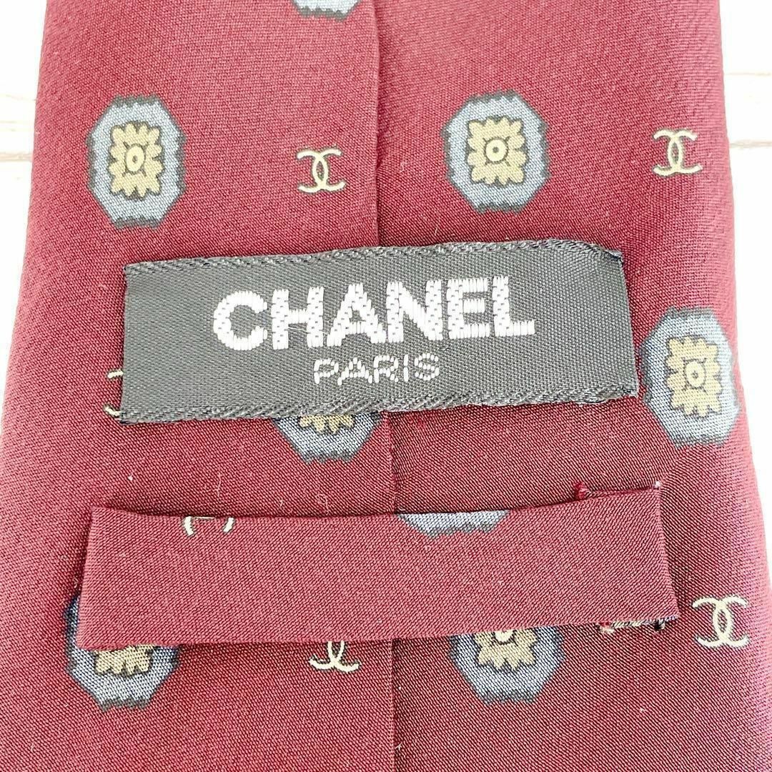 極美品】CHANEL シャネル ネクタイ ロゴ ココマーク シルク 赤 極美品】CHANEL シャネル ネクタイ ロゴ ココマーク シルク 赤