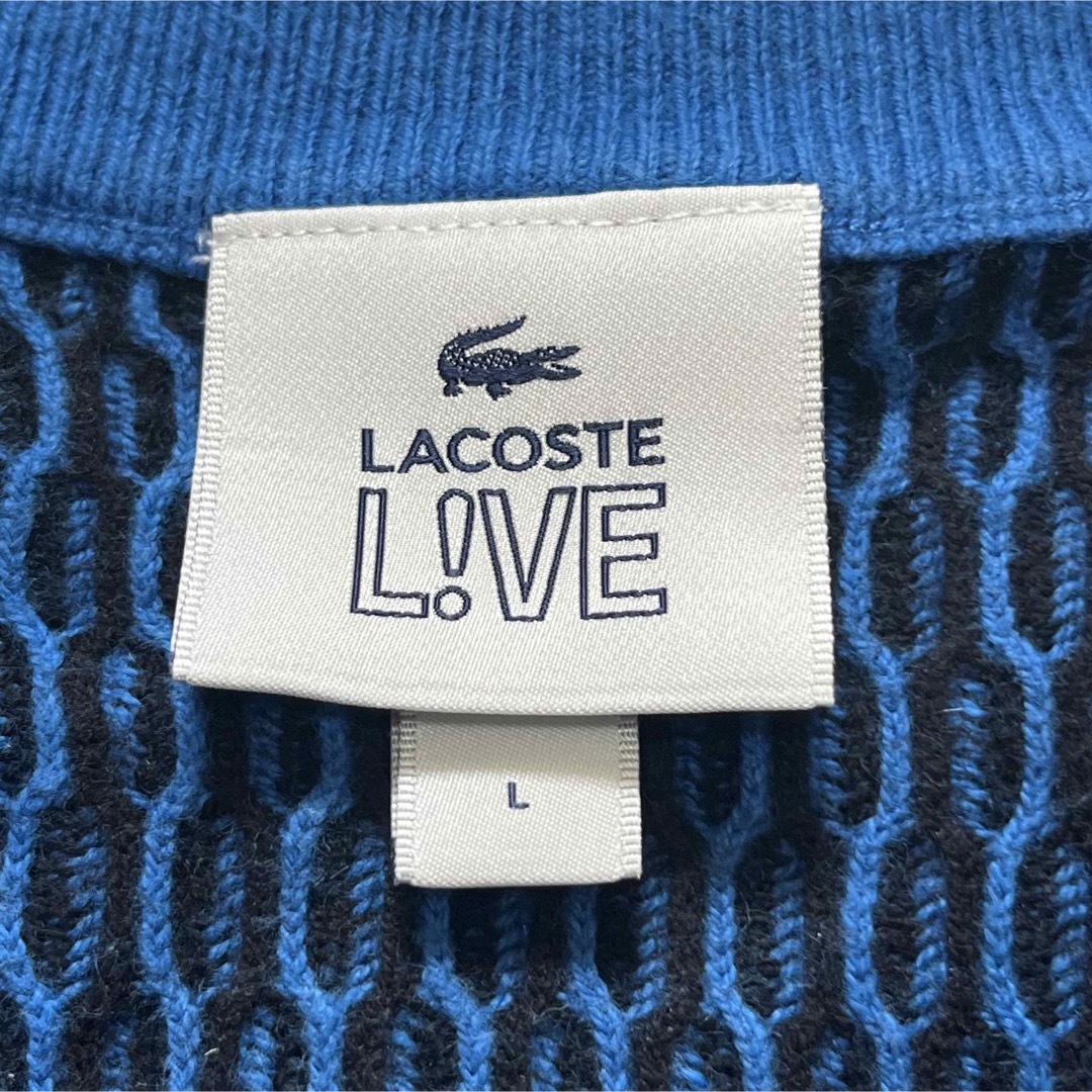 【LACOSTE LIVE】ラコステライブ ニットセーター カシミヤ混 3D生地 8