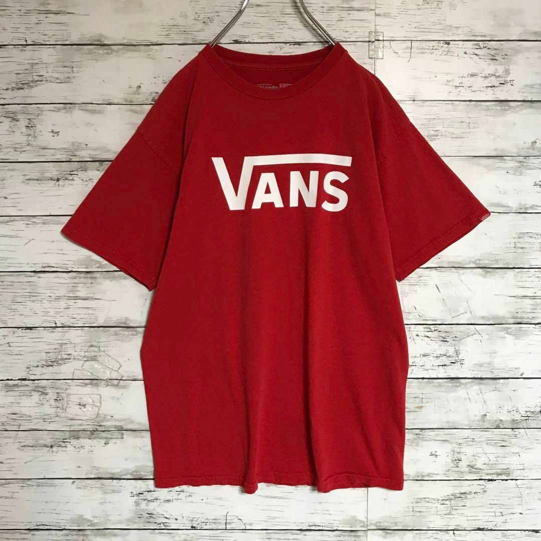 VANS(ヴァンズ)の【大人気】バンズ　センターデカロゴTシャツ　袖タグロゴ　レッド　K541 メンズのトップス(Tシャツ/カットソー(半袖/袖なし))の商品写真