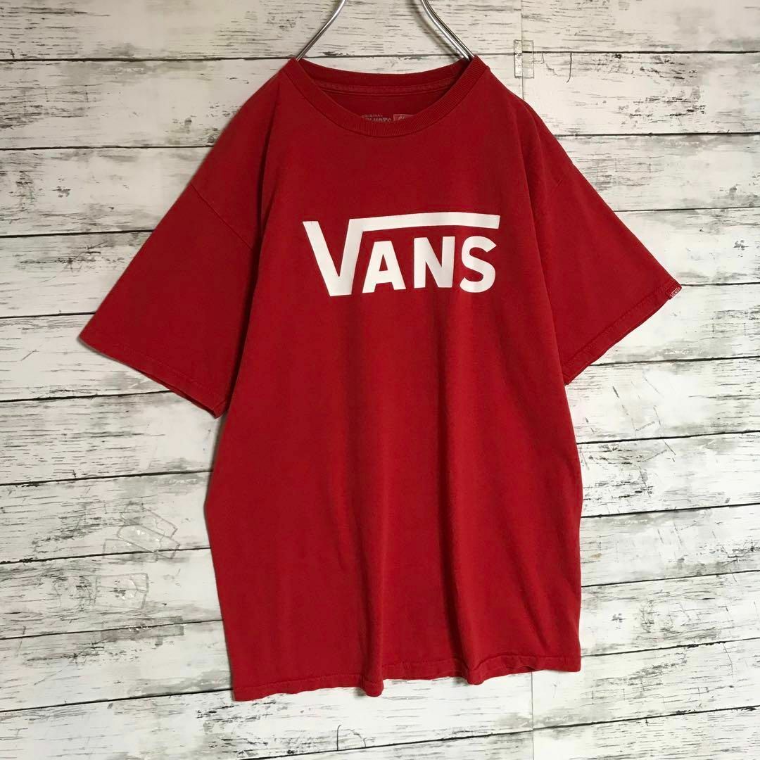 VANS(ヴァンズ)の【大人気】バンズ　センターデカロゴTシャツ　袖タグロゴ　レッド　K541 メンズのトップス(Tシャツ/カットソー(半袖/袖なし))の商品写真