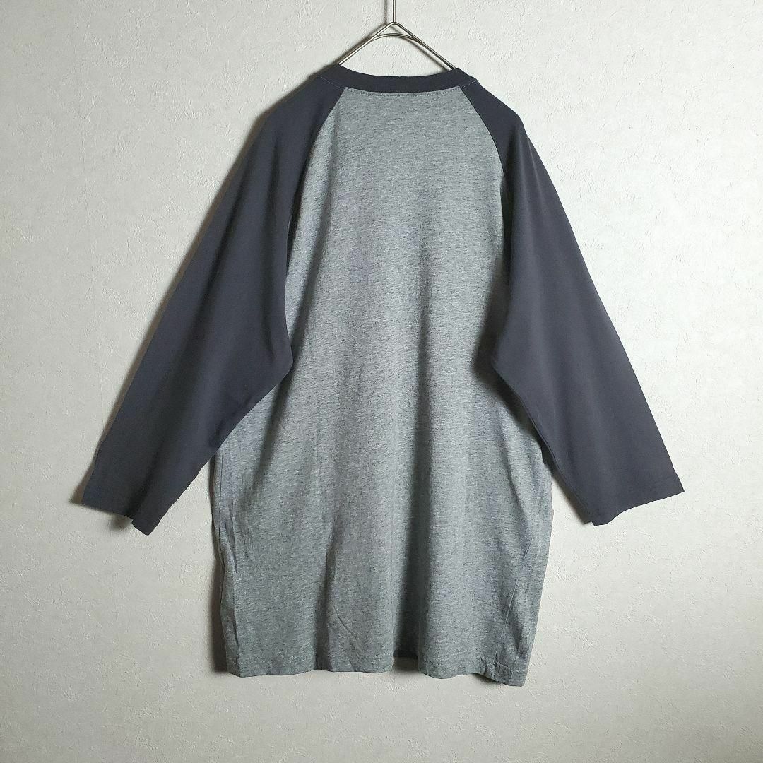 ラグランTシャツ 七分袖 プリントデザイン Y2K グレー 灰 ビンテージ