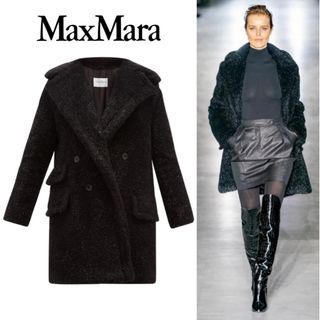 美品　max mara 田丸麻紀　テディベア　XS　黒　ラメ　マックスマーラ