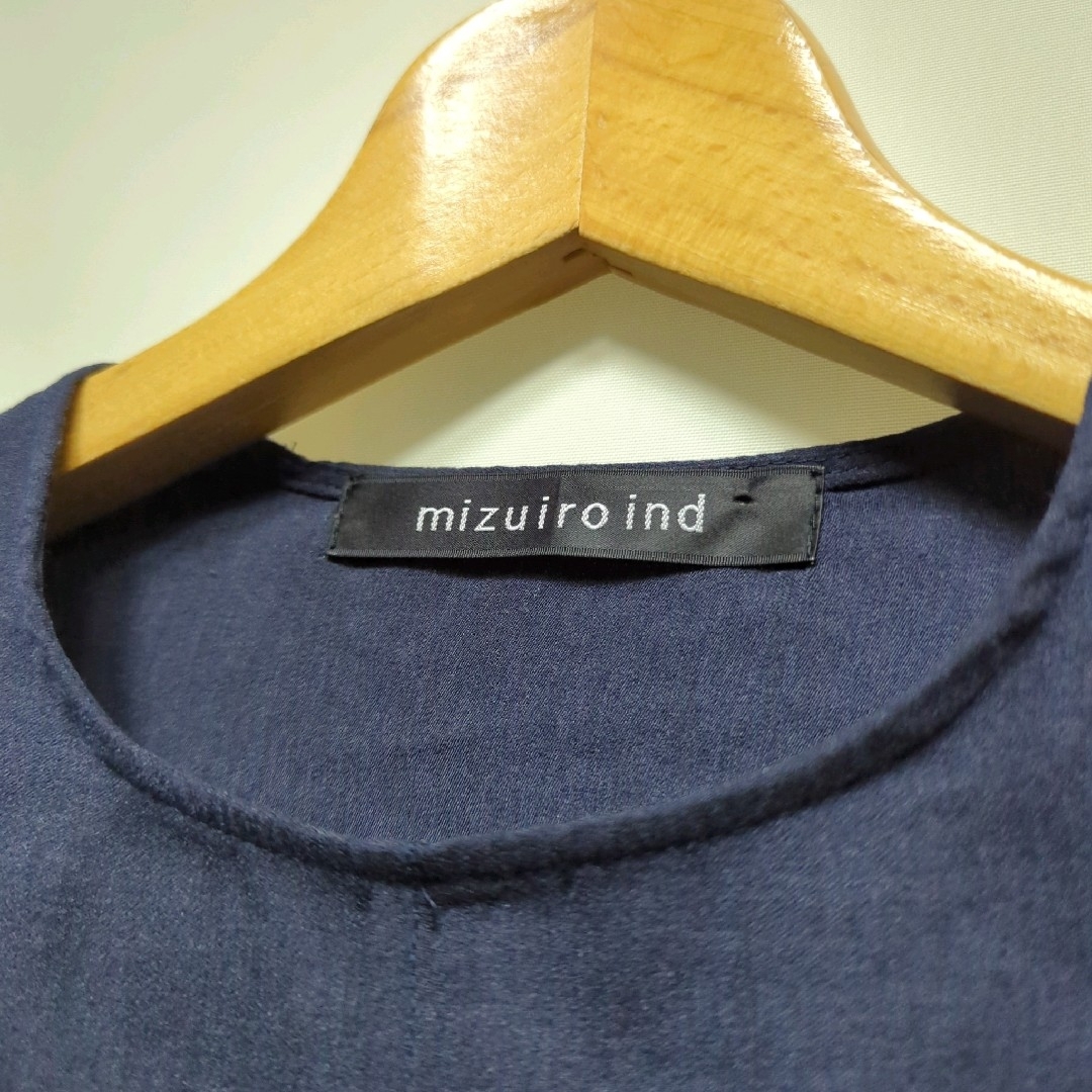 ★日本製 mizuiroind プルオーバー ノーカラー ロング ワンピース