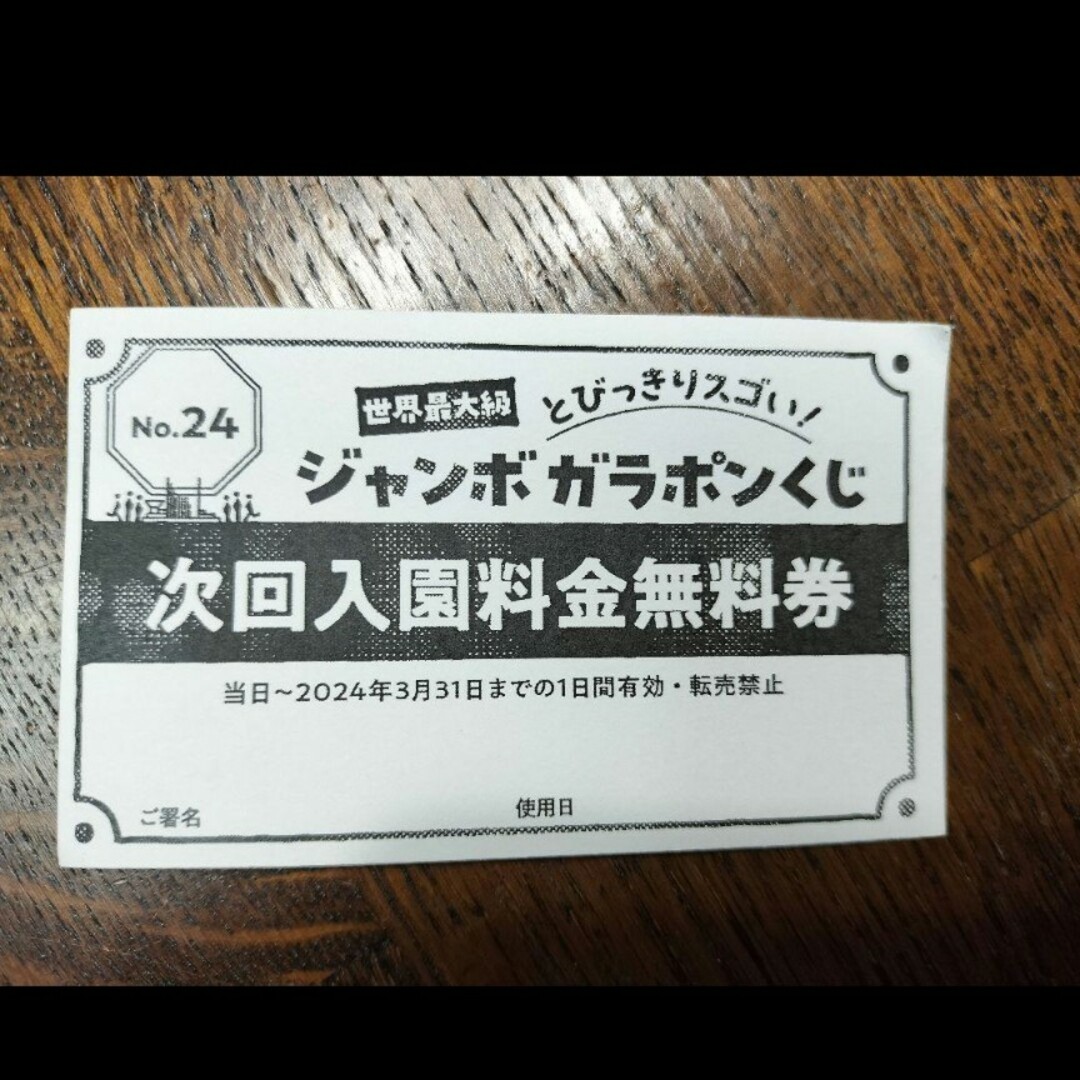 西武園ゆうえんち　入園券