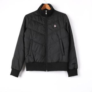 ルコックスポルティフ(le coq sportif)のルコックスポルティフ ブルゾン 中綿ジャケット ロゴ 無地 アウター スポーツ 黒 レディース Lサイズ ブラック le coq sportif(ブルゾン)