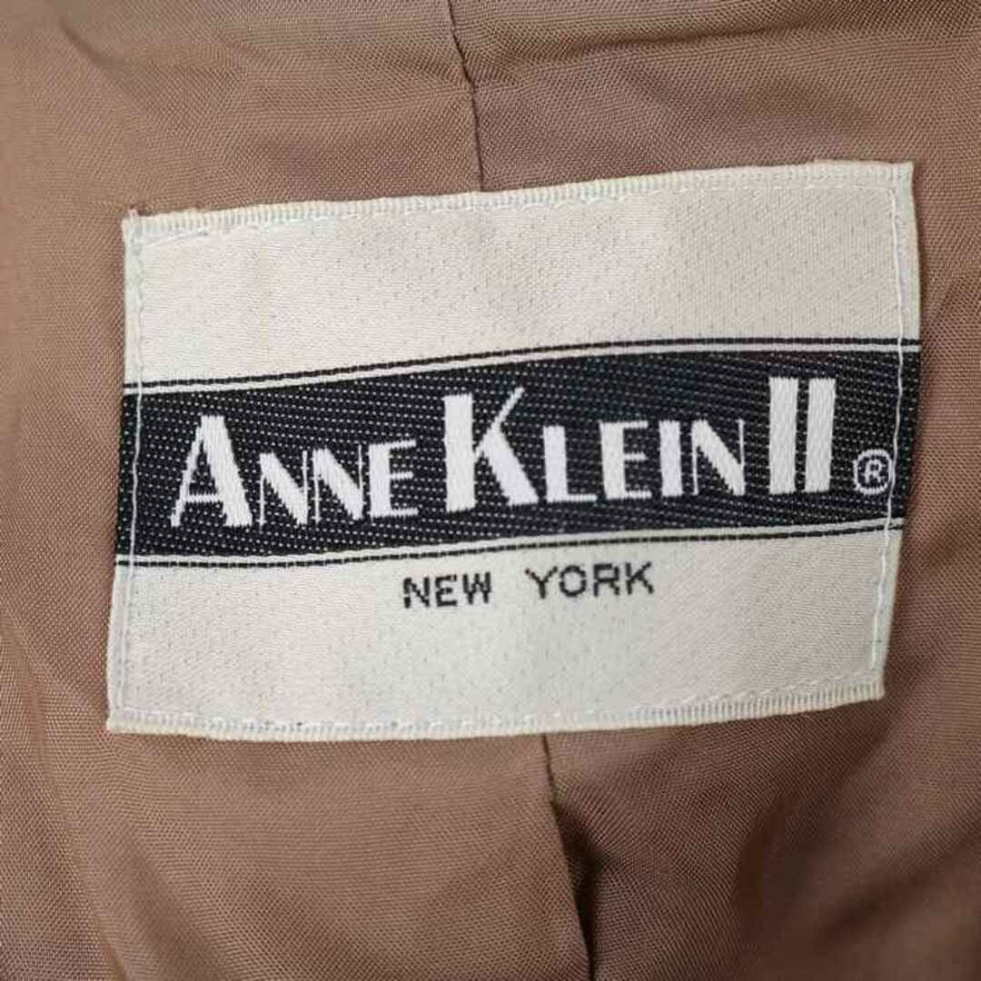 ANNE KLEIN(アンクライン)のアンクライン テーラードジャケット ウール/カシミア混 シングル 無地 アウター L相当 日本製  レディース ブラウン ANNE KLEIN レディースのジャケット/アウター(テーラードジャケット)の商品写真