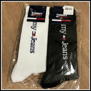 トミーヒルフィガー(TOMMY HILFIGER)の【2足セット】Tommy Jeans カジュアルソックス ホワイト×ブラック(ソックス)