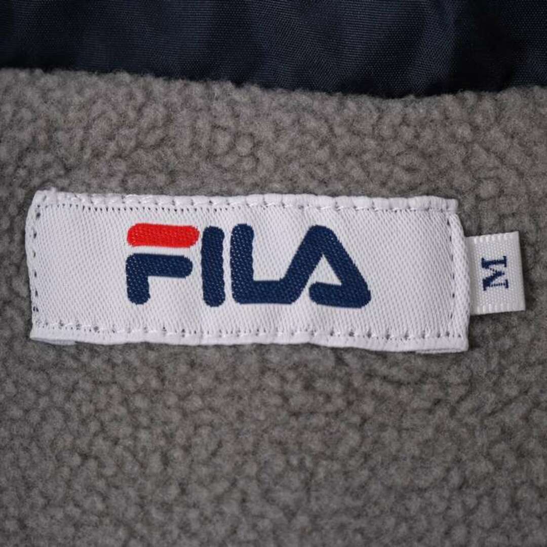 フィラ ナイロンジャケット ウィンドブレーカー 裏ボア 中綿入り アウター スポーツウェア メンズ Mサイズ ネイビー FILA