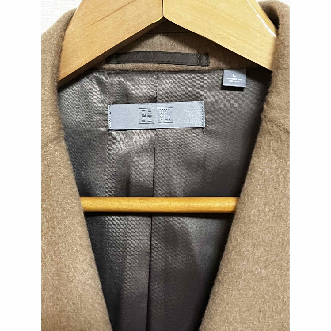 UNIQLO(ユニクロ)のウールカシミヤ入りチェスターコート　ユニクロ製品　サイズ　Ｌ メンズのジャケット/アウター(チェスターコート)の商品写真