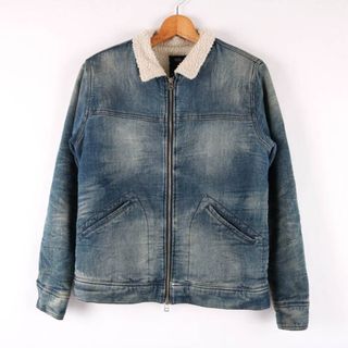 アズールバイマウジー(AZUL by moussy)のアズールバイマウジー デニムジャケット Gジャン 裏ボア ジップアップ アウター レディース XSサイズ ブルー AZUL by moussy(Gジャン/デニムジャケット)