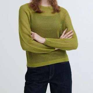 ユニクロ(UNIQLO)の3Dメッシュクルーネックセーター（長袖）(ニット/セーター)