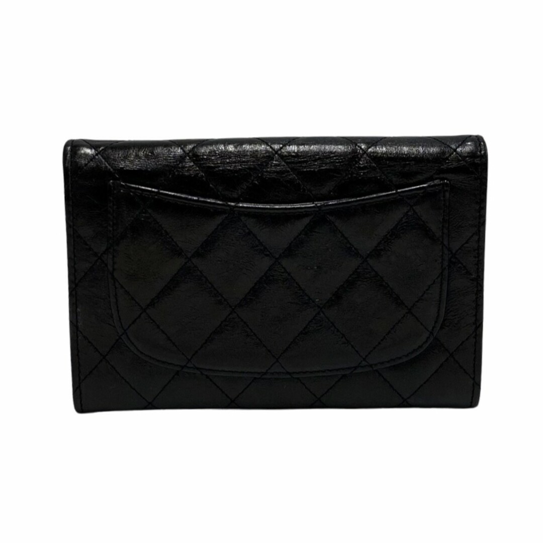 極 美品 カード付 シール有 11番台 CHANEL シャネル 2.55 マトラッセ カーフ レザー コインケース カードケース ミニ 財布 ブラック 20039