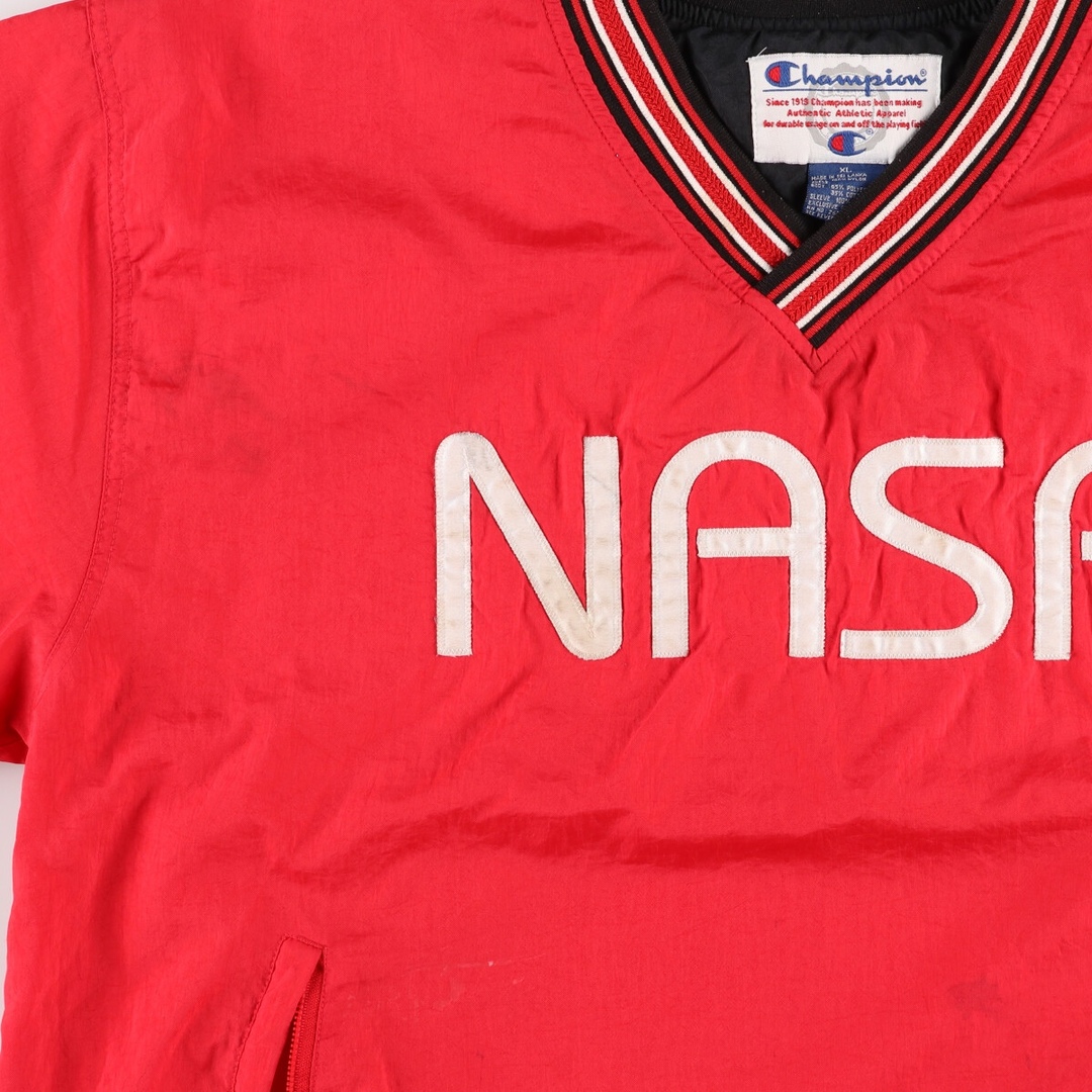古着 90年代 チャンピオン Champion NASA ナサ Vネック ナイロンプルオーバー メンズXL ヴィンテージ /eaa371277
