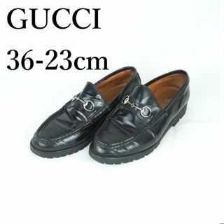 グッチ(Gucci)のGUCCI*グッチ*ローファー*36-23cm*黒*M0063(ローファー/革靴)