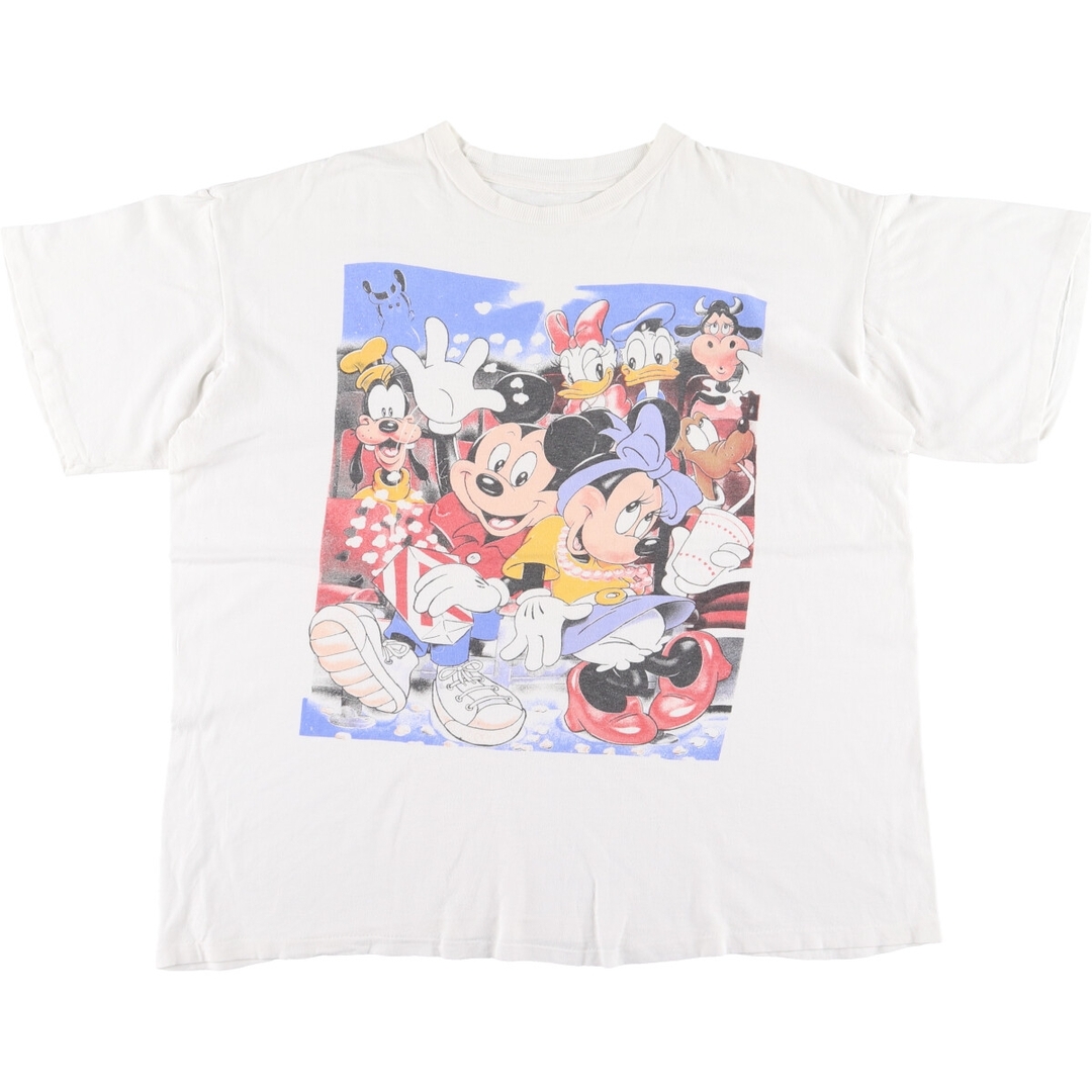 90年代 DISNEY ディズニー キャラクタープリントTシャツ メンズXL ...