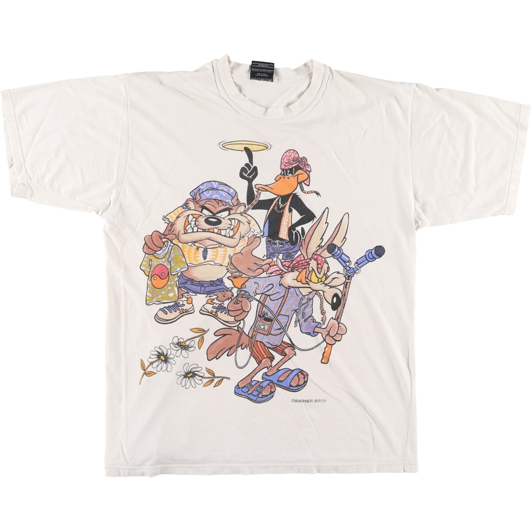 90年代 COTTON WAY LOONEY TUNES ルーニーテューンズ 両面プリント キャラクタープリントTシャツ メンズL /eaa369406